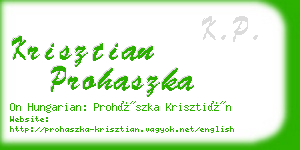 krisztian prohaszka business card